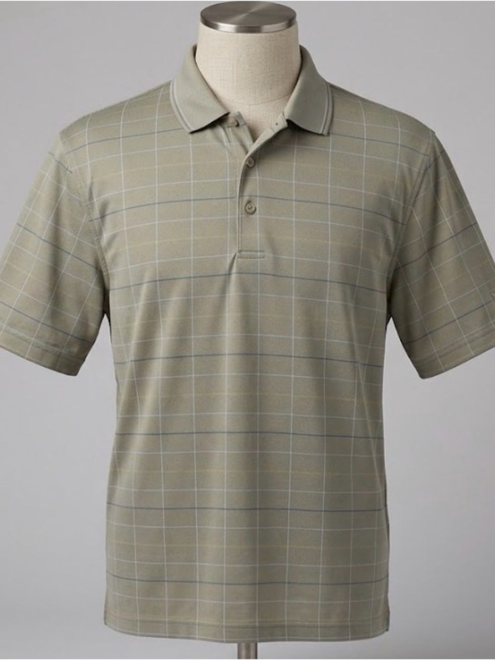 NWT PGA TOUR DRY Polo Shirt Mens XXL Plaid Grid Short Sleeve Golf Top READ